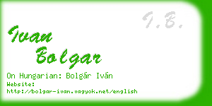 ivan bolgar business card