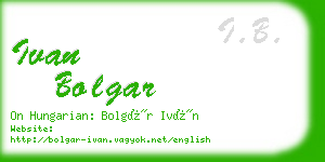 ivan bolgar business card